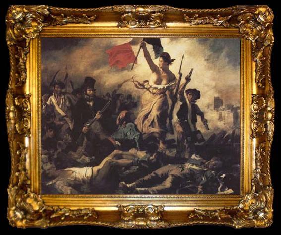 framed  Eugene Delacroix Liberty Leading the People(28 th July 1830) (mk09), ta009-2